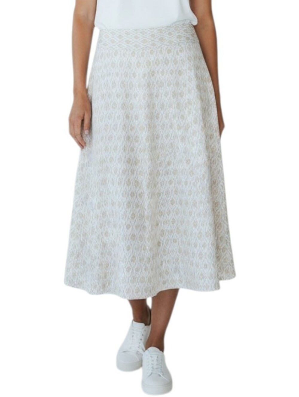 Pendleton Cream Tan Diamond Pattern A-Line Skirt Western Boho Size 10